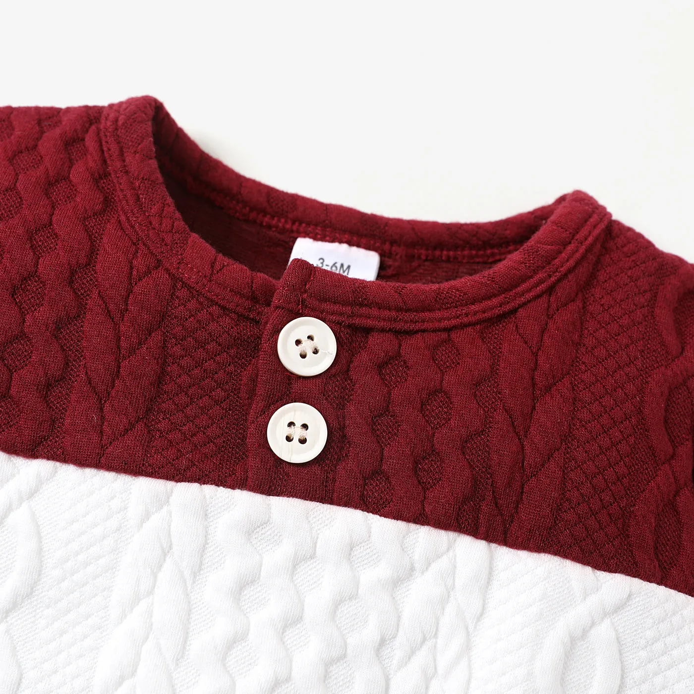 2pcs Baby Color Block Long-sleeve Sweatshirt and Trousers Set