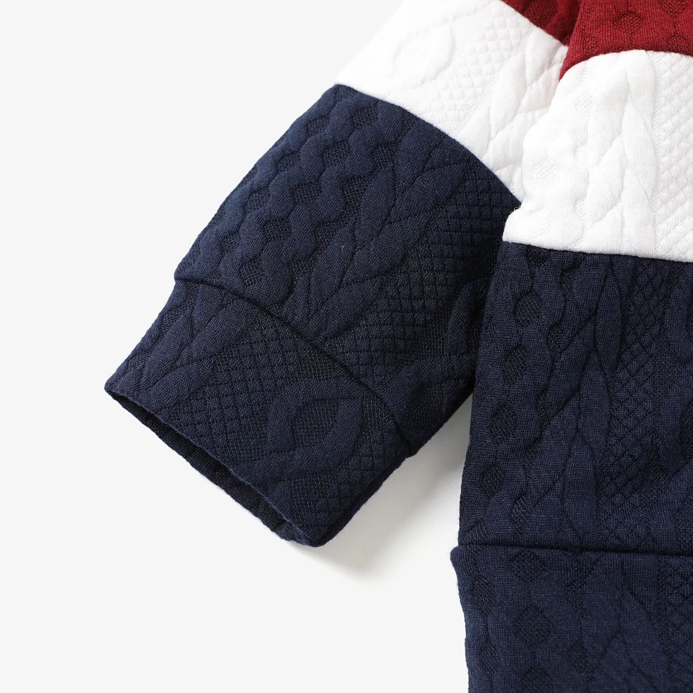 2pcs Baby Color Block Long-sleeve Sweatshirt and Trousers Set