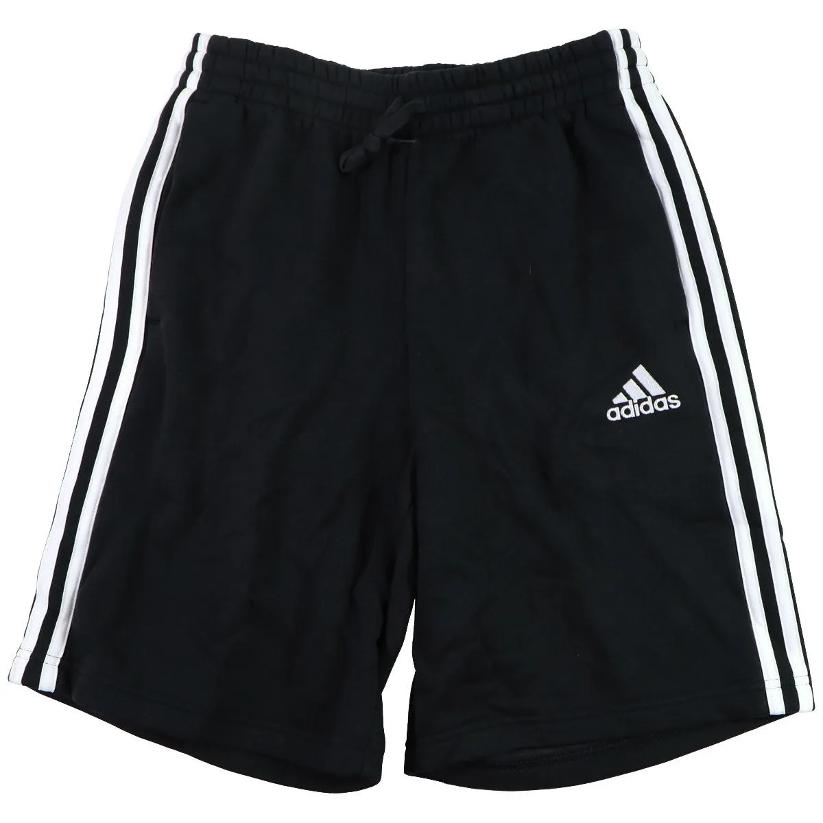adidas Mens Essentials Fleece 3-Stripes Shorts - Black / White (Size: M)