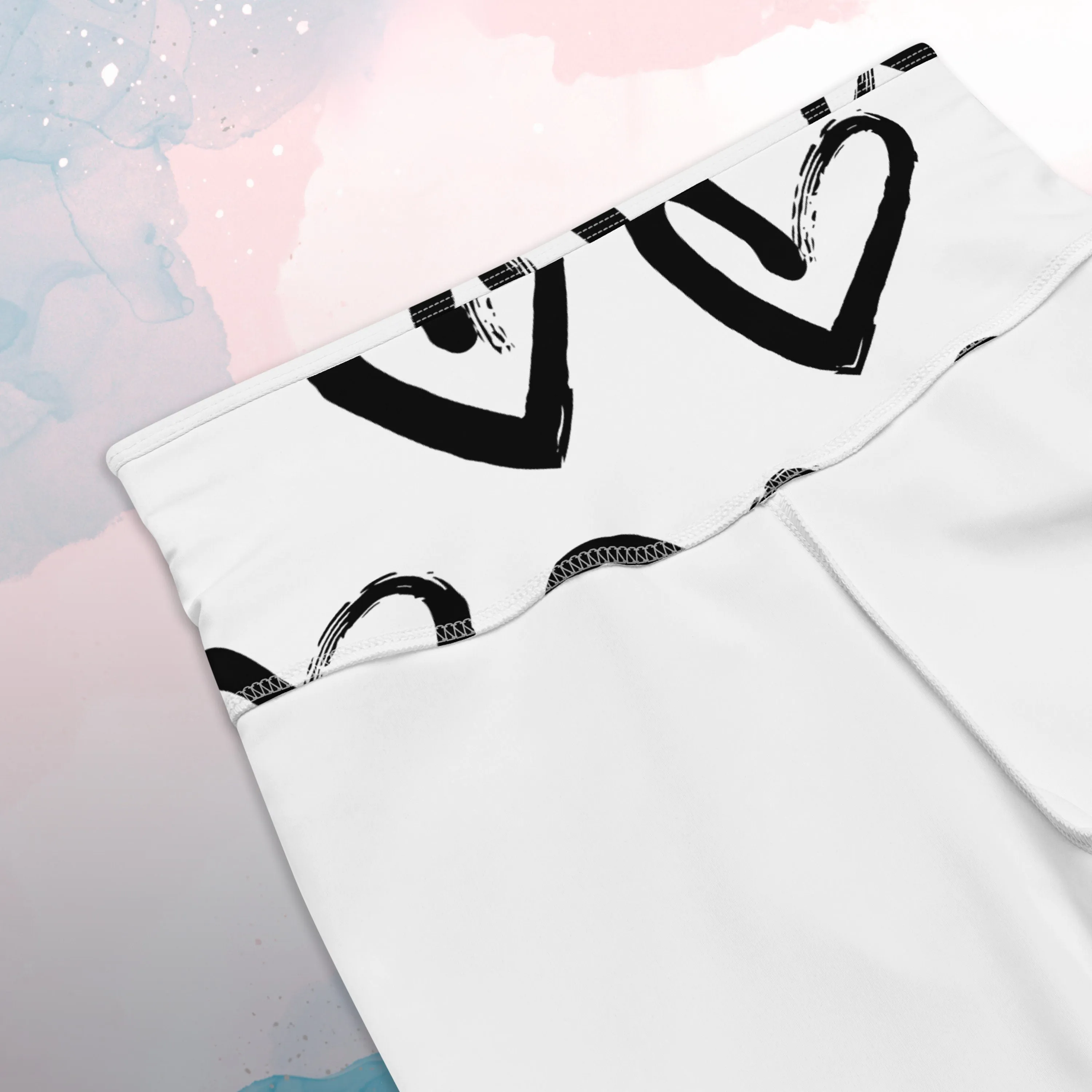 Brush Stroke Hearts Womens Light Weight Long Bike Shorts for Yoga or Swimming