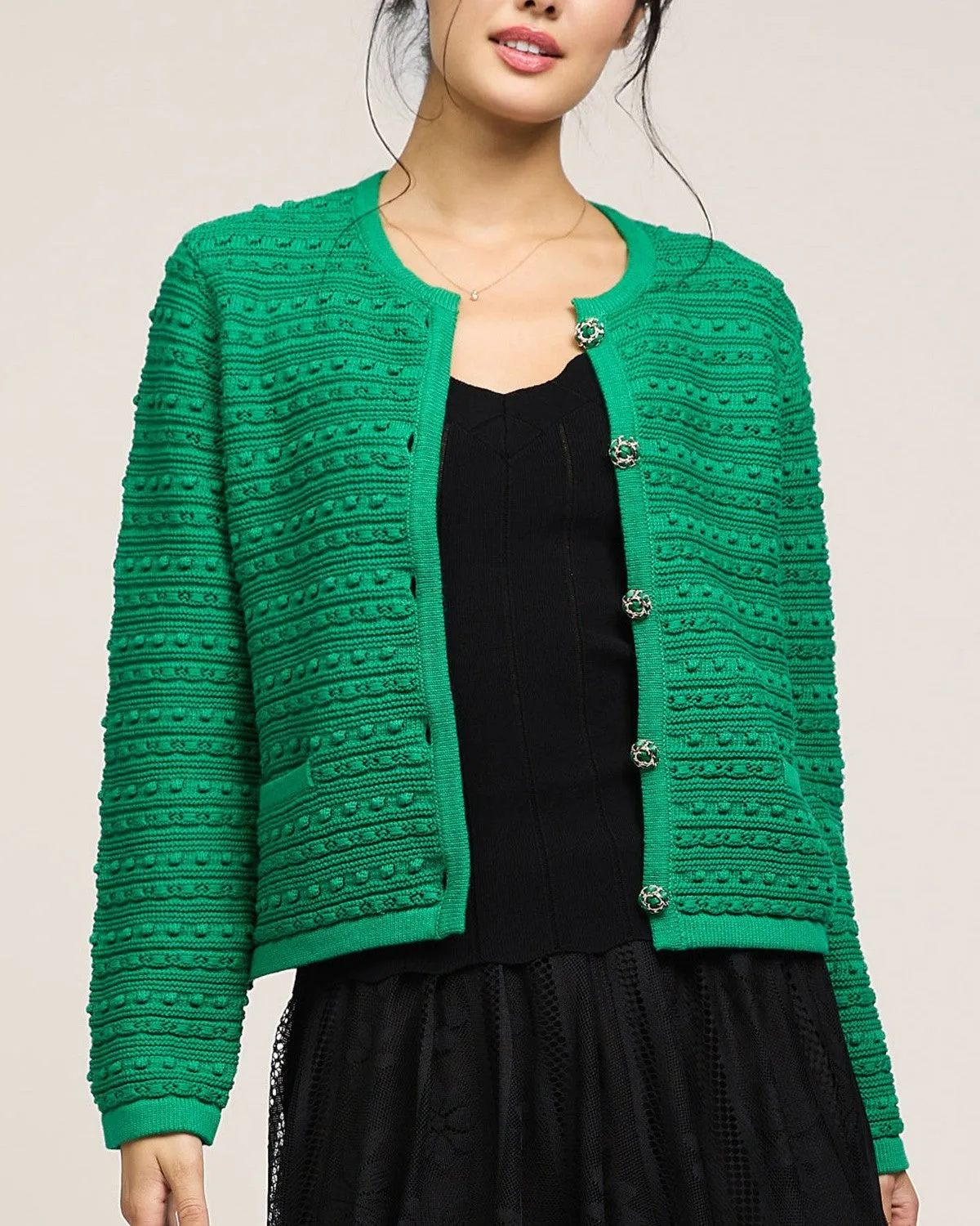 Button down Cardigan with Pockets - Green