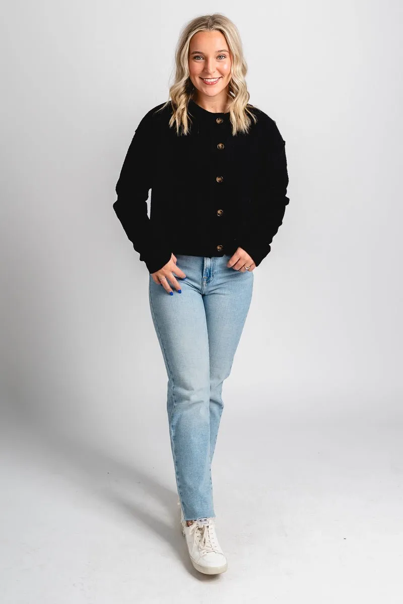 Button sweater cardigan black