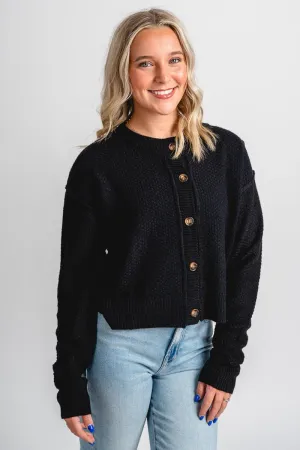 Button sweater cardigan black