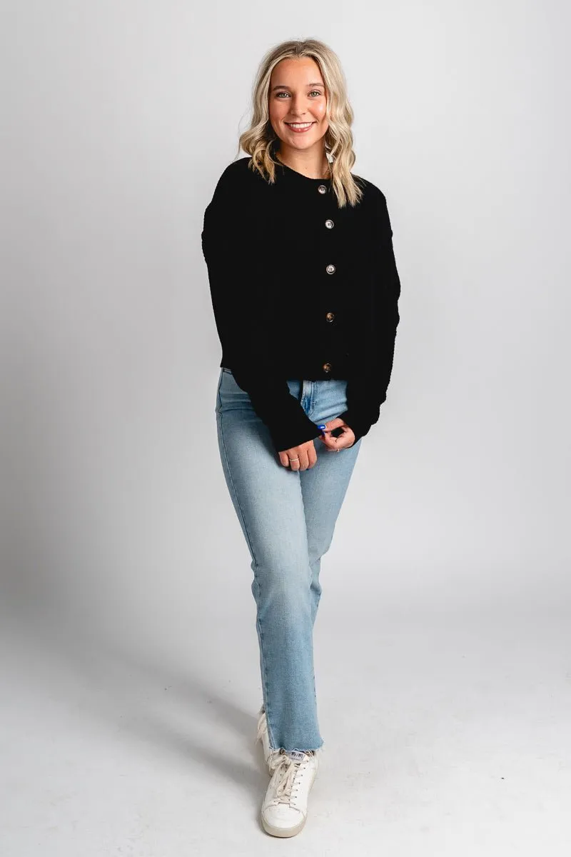 Button sweater cardigan black