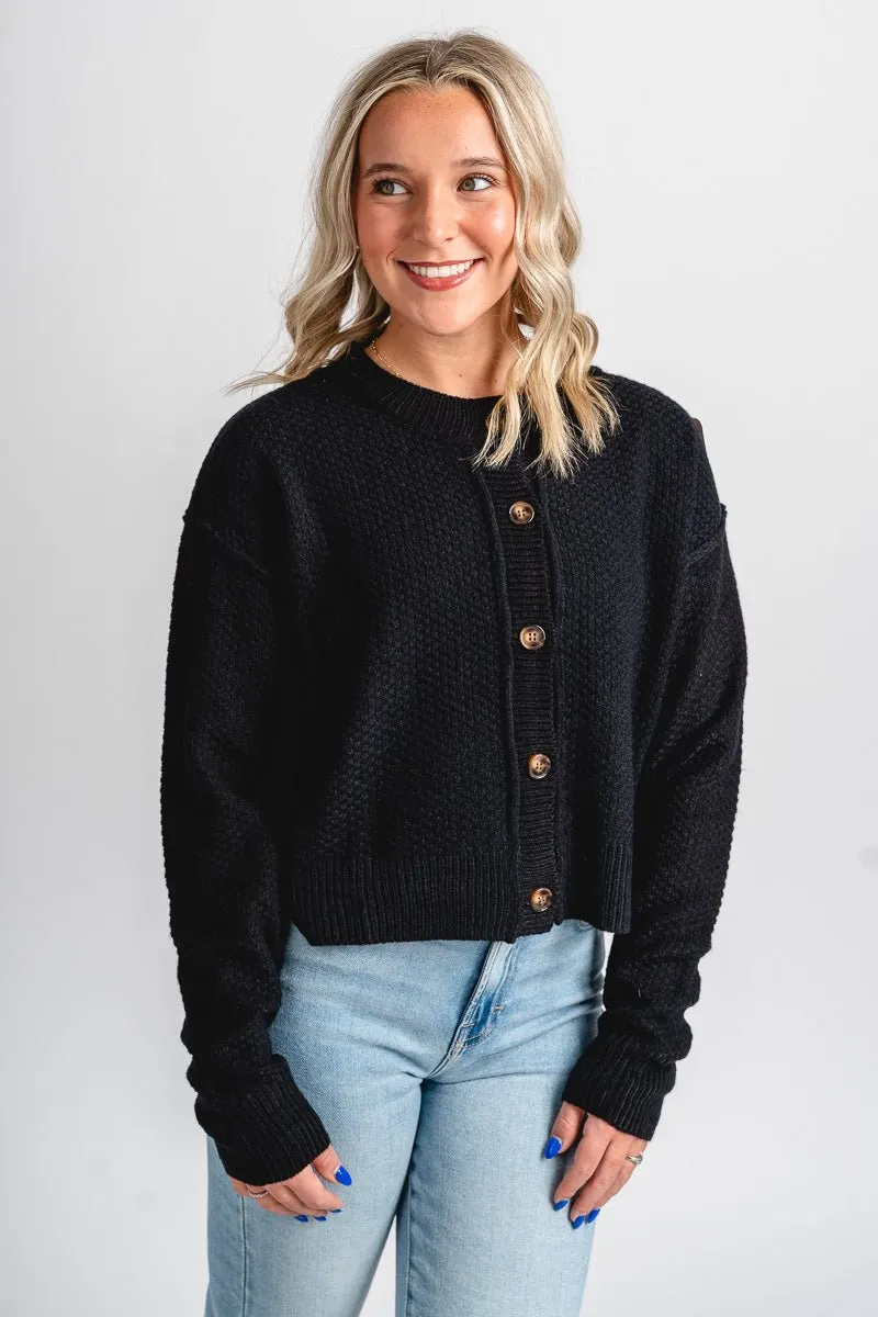 Button sweater cardigan black