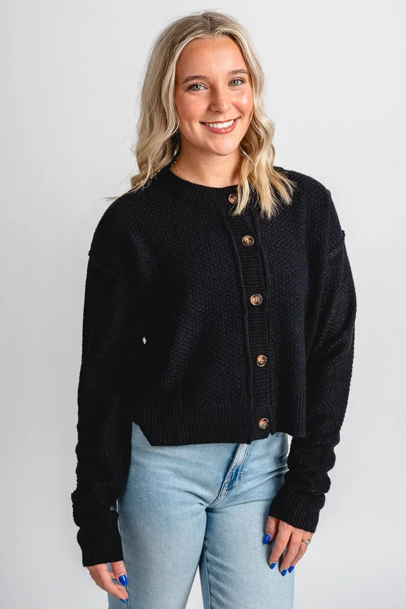 Button sweater cardigan black
