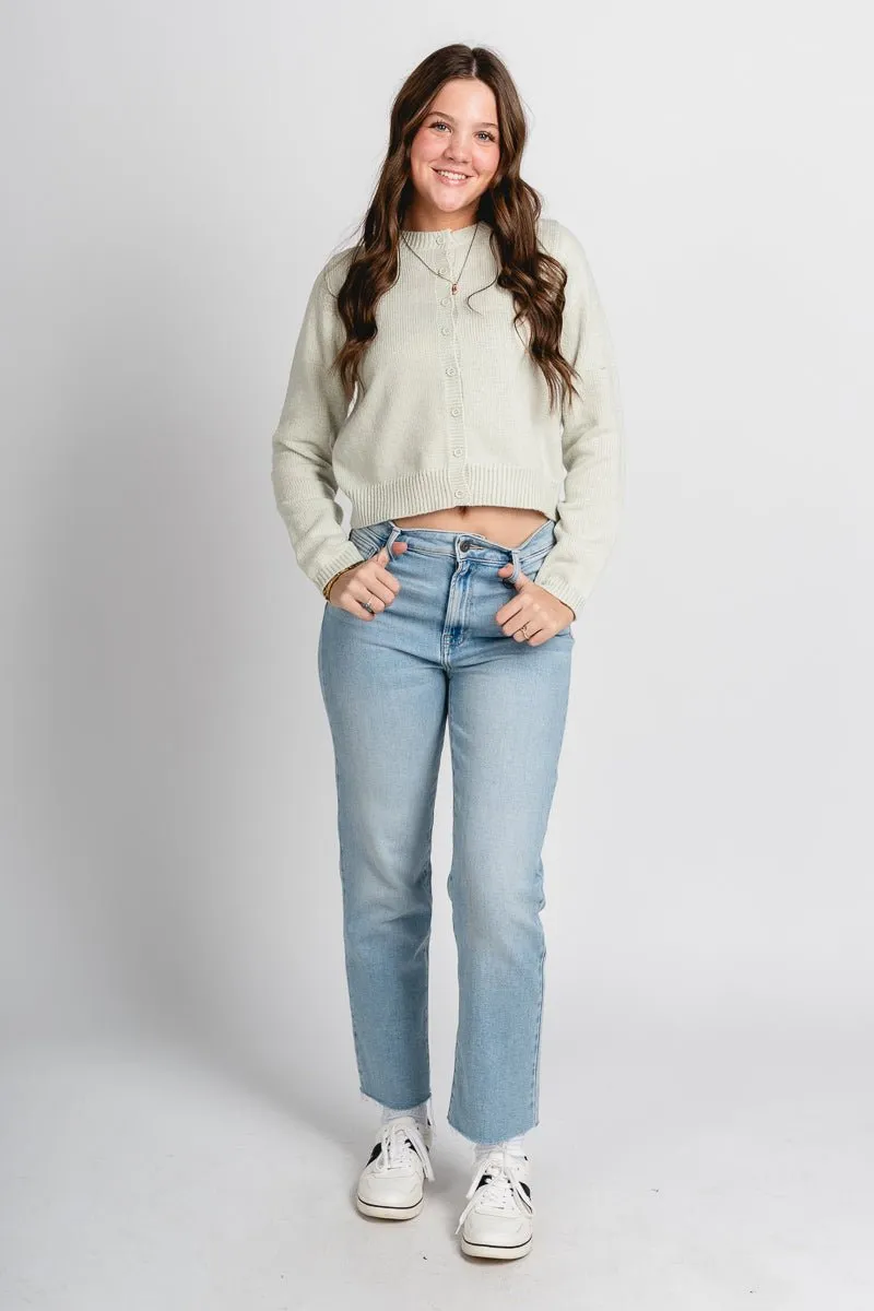 Button sweater cardigan dusty sage