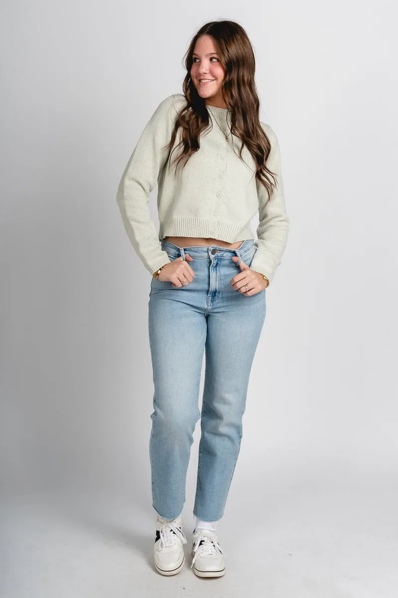 Button sweater cardigan dusty sage