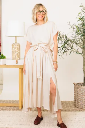 Classy Coordinates Crop Shirt with Midi Skirt Set (S-L)