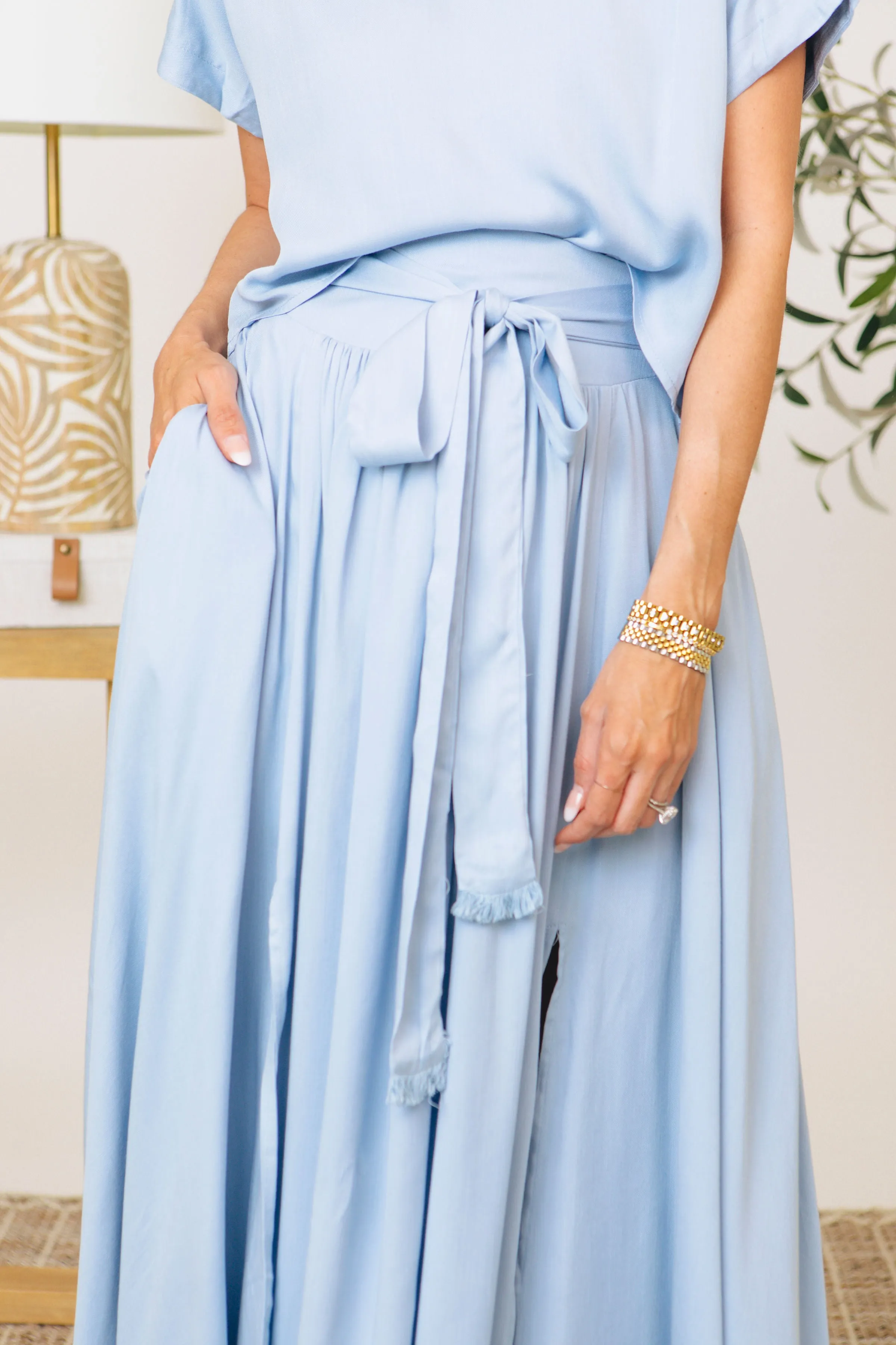 Classy Coordinates Crop Shirt with Midi Skirt Set (S-L)