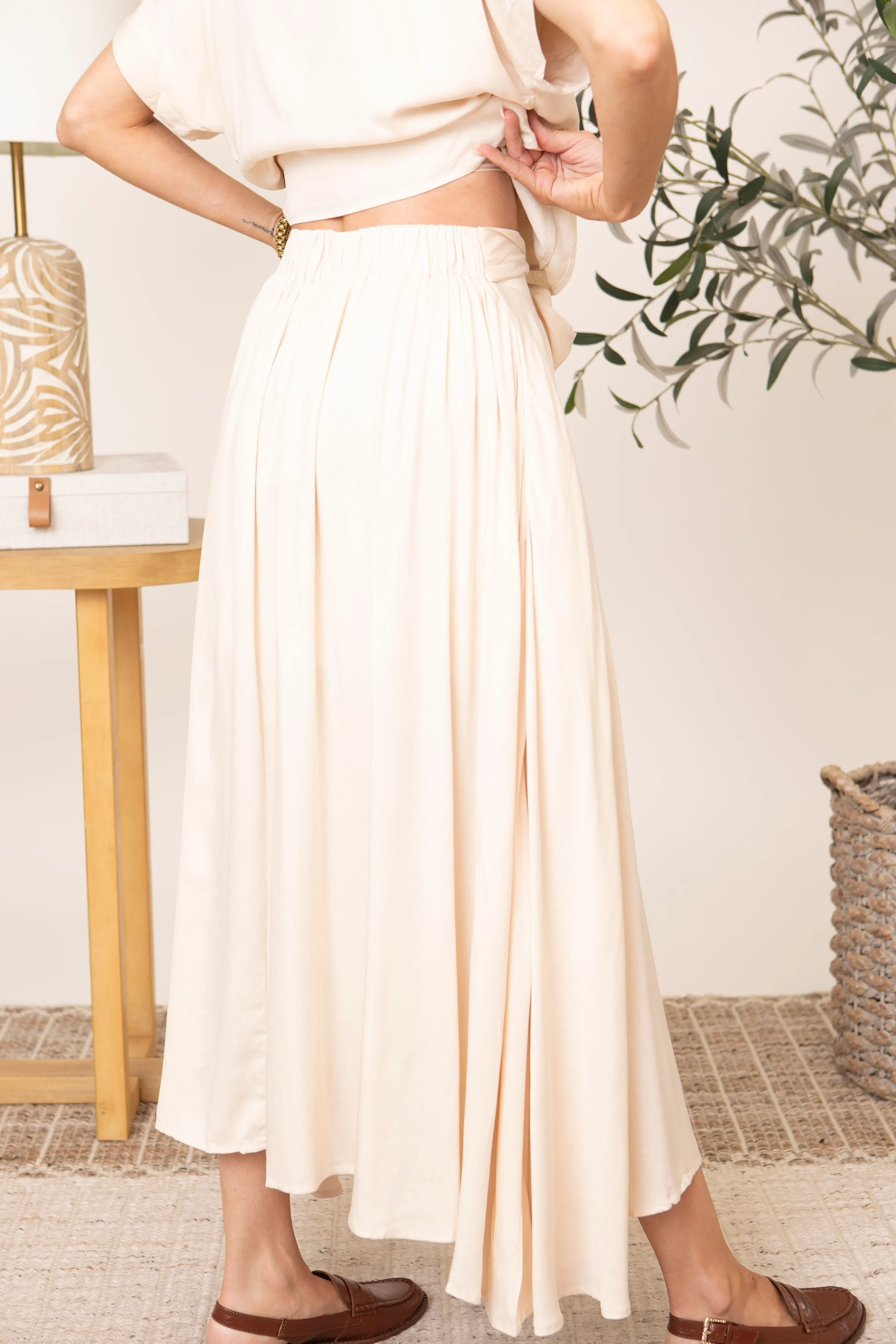 Classy Coordinates Crop Shirt with Midi Skirt Set (S-L)