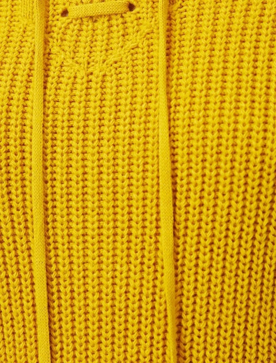 Cropped Hoodie Sweater in Mustard