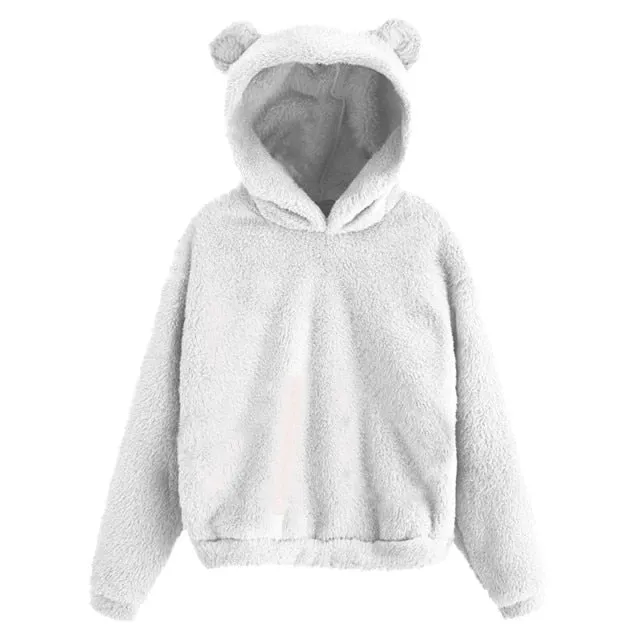Cute Bear Warm Pullover Fluffy hoodie