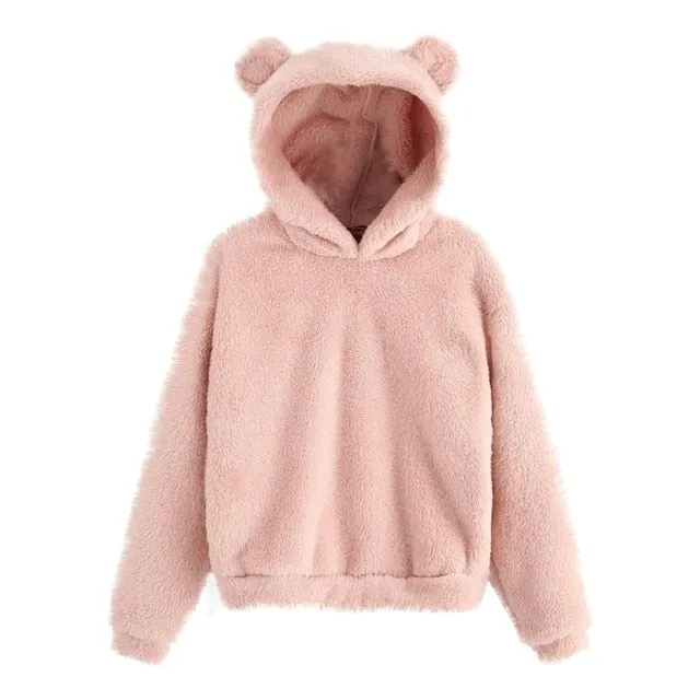 Cute Bear Warm Pullover Fluffy hoodie