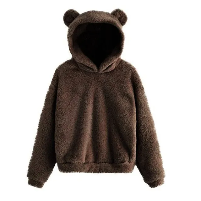 Cute Bear Warm Pullover Fluffy hoodie