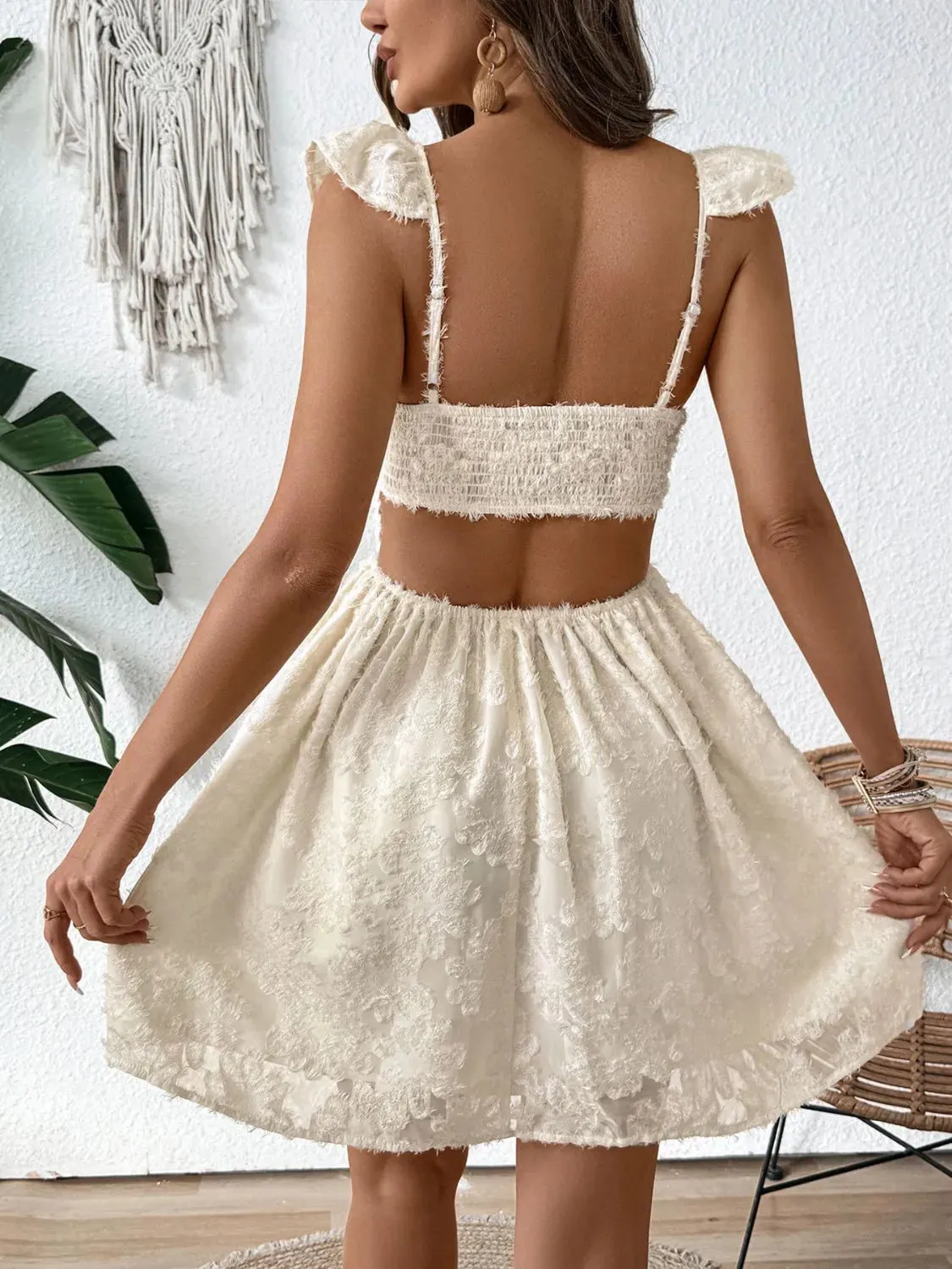 Cutout Cap Sleeve Mini Cami Dress