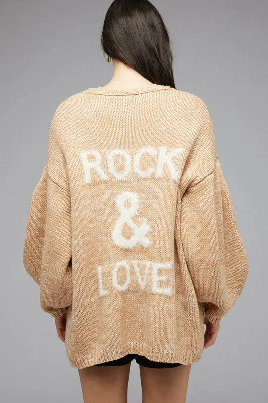 Davi & Dani Rock & Love Knit Long Sleeve Cardigan