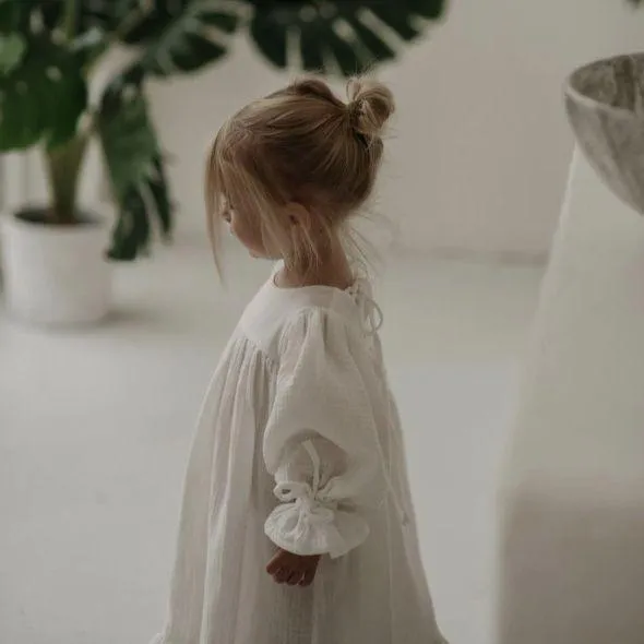 European And American Spring And Autumn Girls Cotton And Linen Lace-up British Temperament Dress