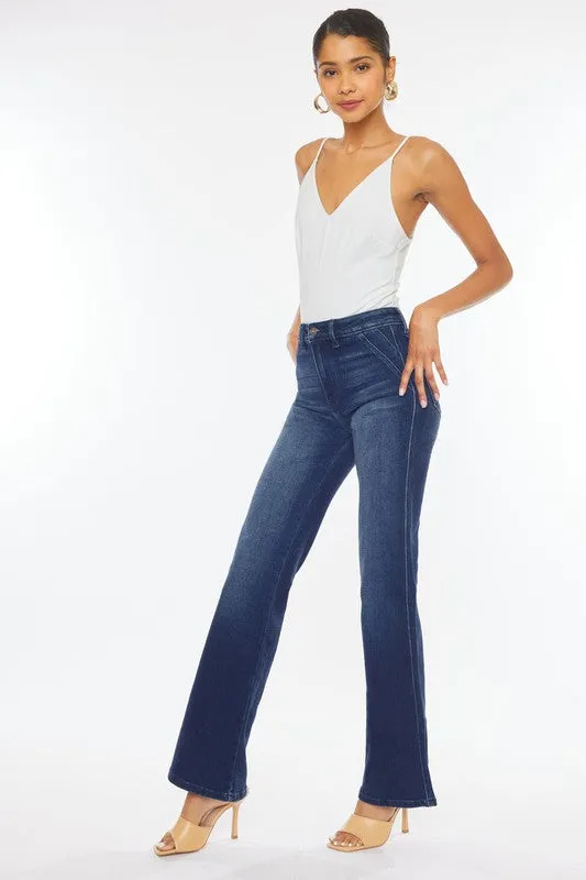 Faithful High Rise Flare Jeans - Dark Wash