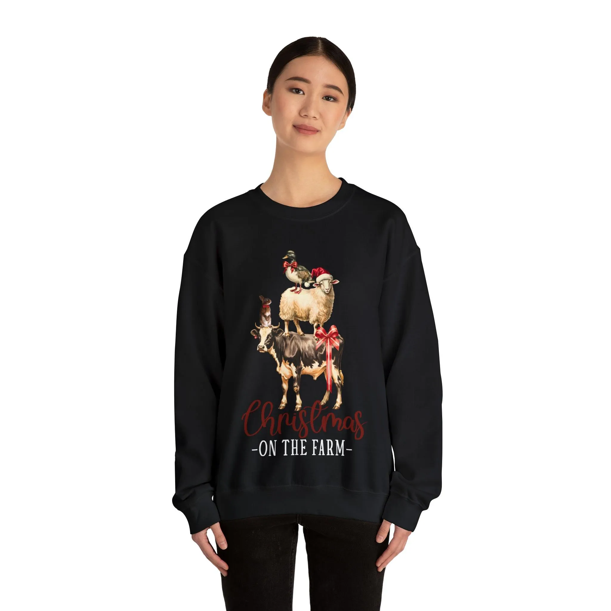 Farm Christmas Sweatshirt Christmas On The Farm Sweatshirt Christmas Sheep Sweatshirt Christmas Sweater Trendy Christmas Shirt