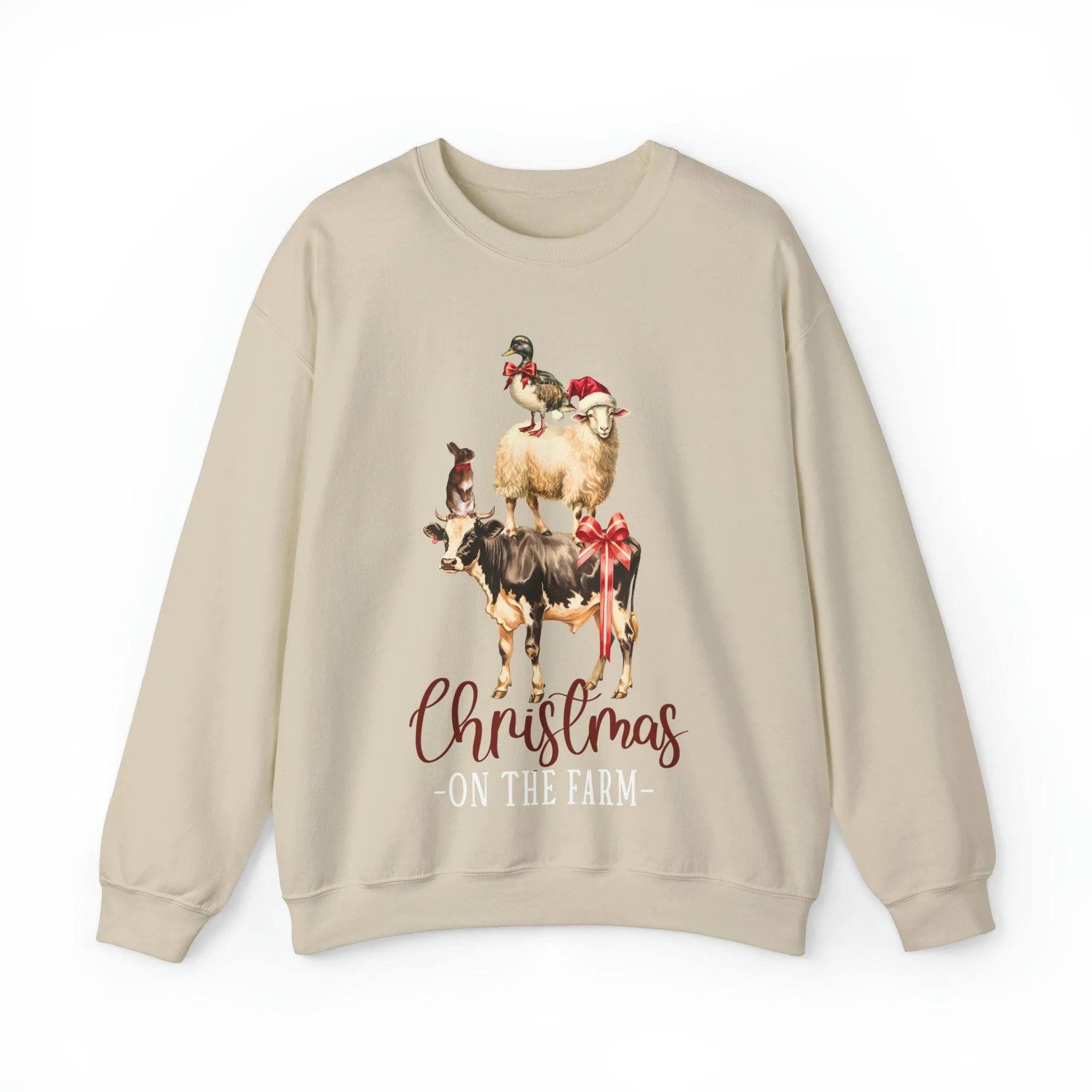 Farm Christmas Sweatshirt Christmas On The Farm Sweatshirt Christmas Sheep Sweatshirt Christmas Sweater Trendy Christmas Shirt