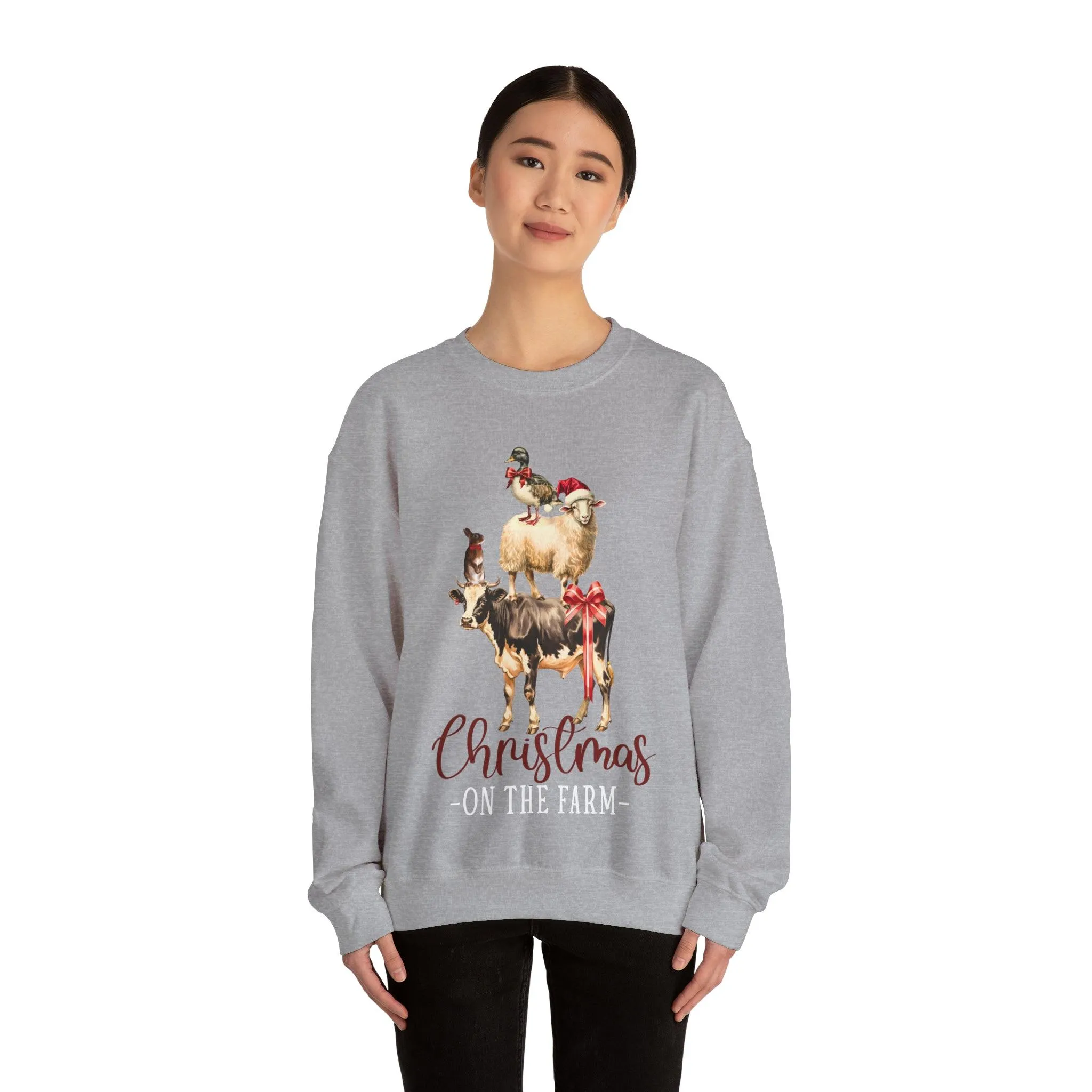 Farm Christmas Sweatshirt Christmas On The Farm Sweatshirt Christmas Sheep Sweatshirt Christmas Sweater Trendy Christmas Shirt