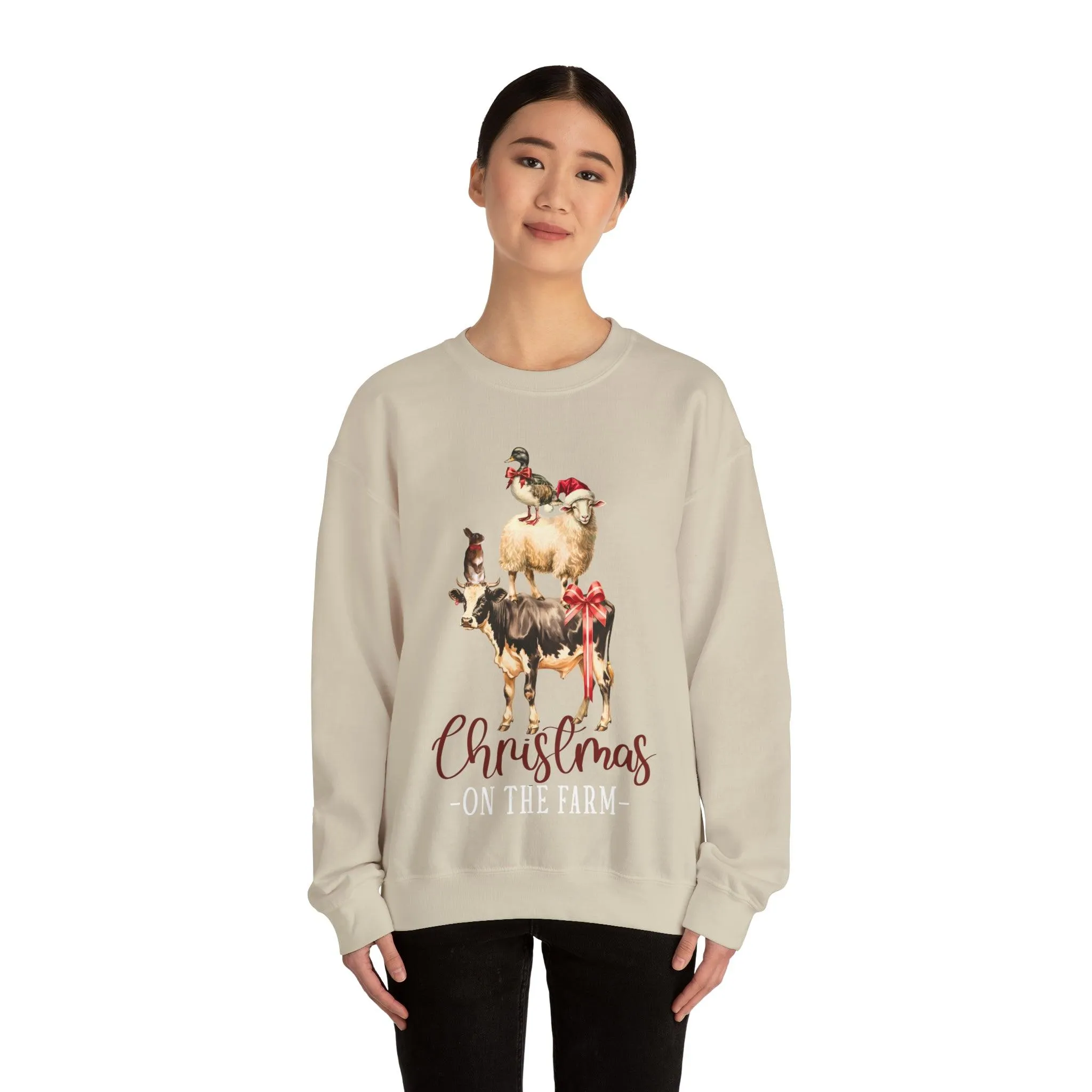 Farm Christmas Sweatshirt Christmas On The Farm Sweatshirt Christmas Sheep Sweatshirt Christmas Sweater Trendy Christmas Shirt