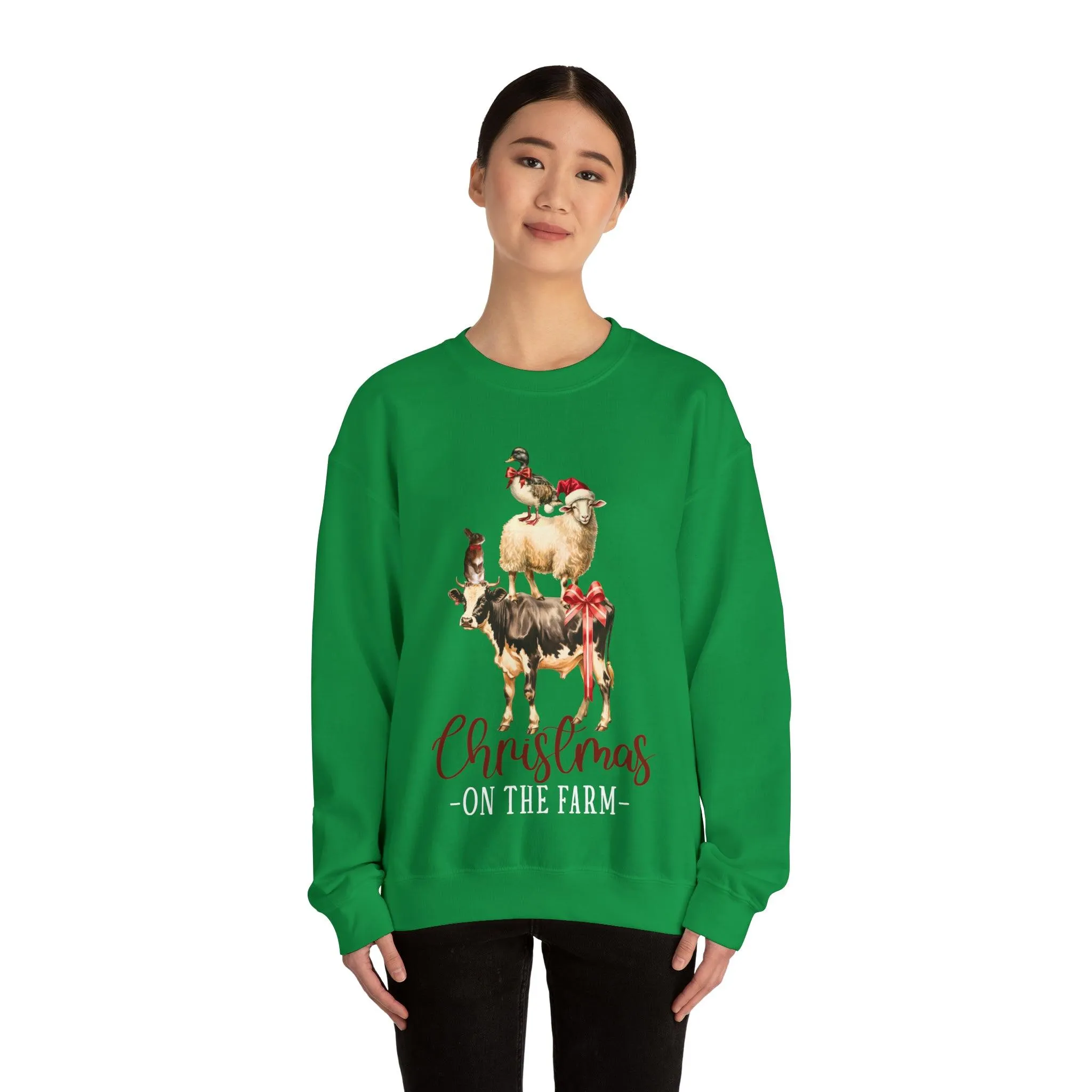 Farm Christmas Sweatshirt Christmas On The Farm Sweatshirt Christmas Sheep Sweatshirt Christmas Sweater Trendy Christmas Shirt