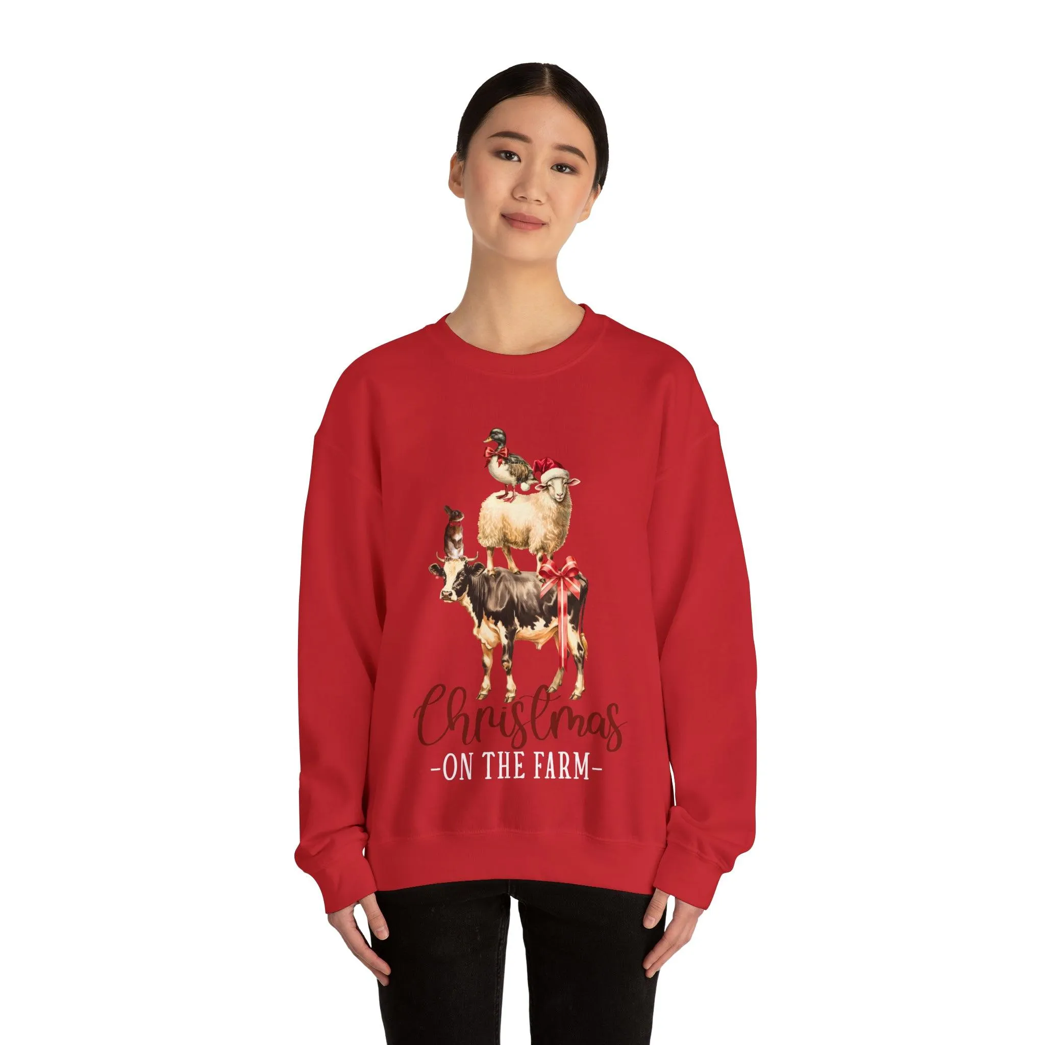 Farm Christmas Sweatshirt Christmas On The Farm Sweatshirt Christmas Sheep Sweatshirt Christmas Sweater Trendy Christmas Shirt