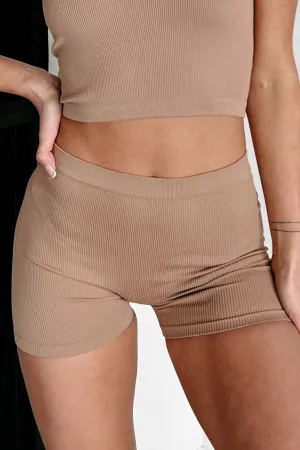 Feeling Comfortable Seamless Ribbed Shorts (Nude)