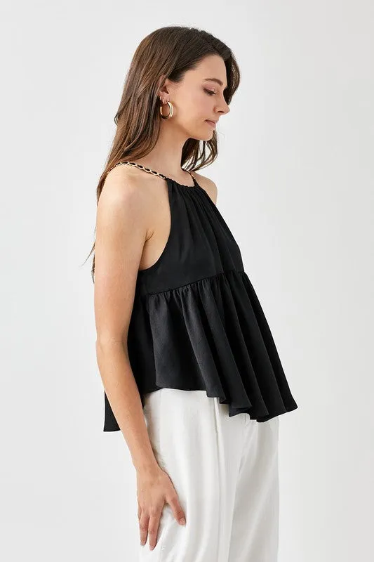 Flared Halter Dress Top