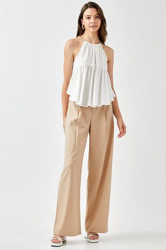 Flared Halter Dress Top
