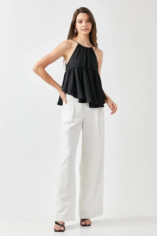 Flared Halter Dress Top