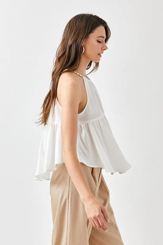 Flared Halter Dress Top