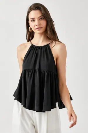 Flared Halter Dress Top