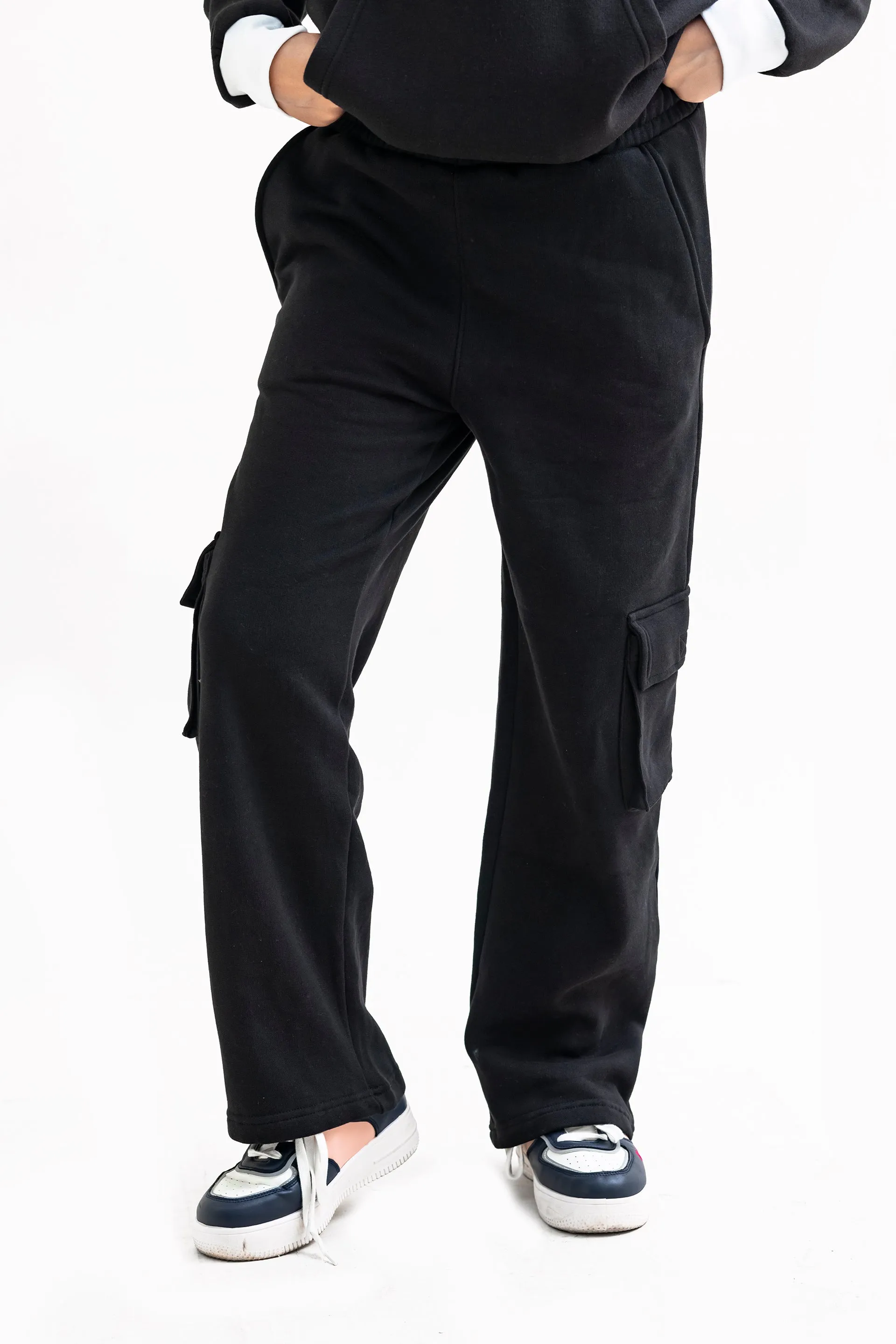 FX Cargo Pocket Trousers For Women-2586-Black