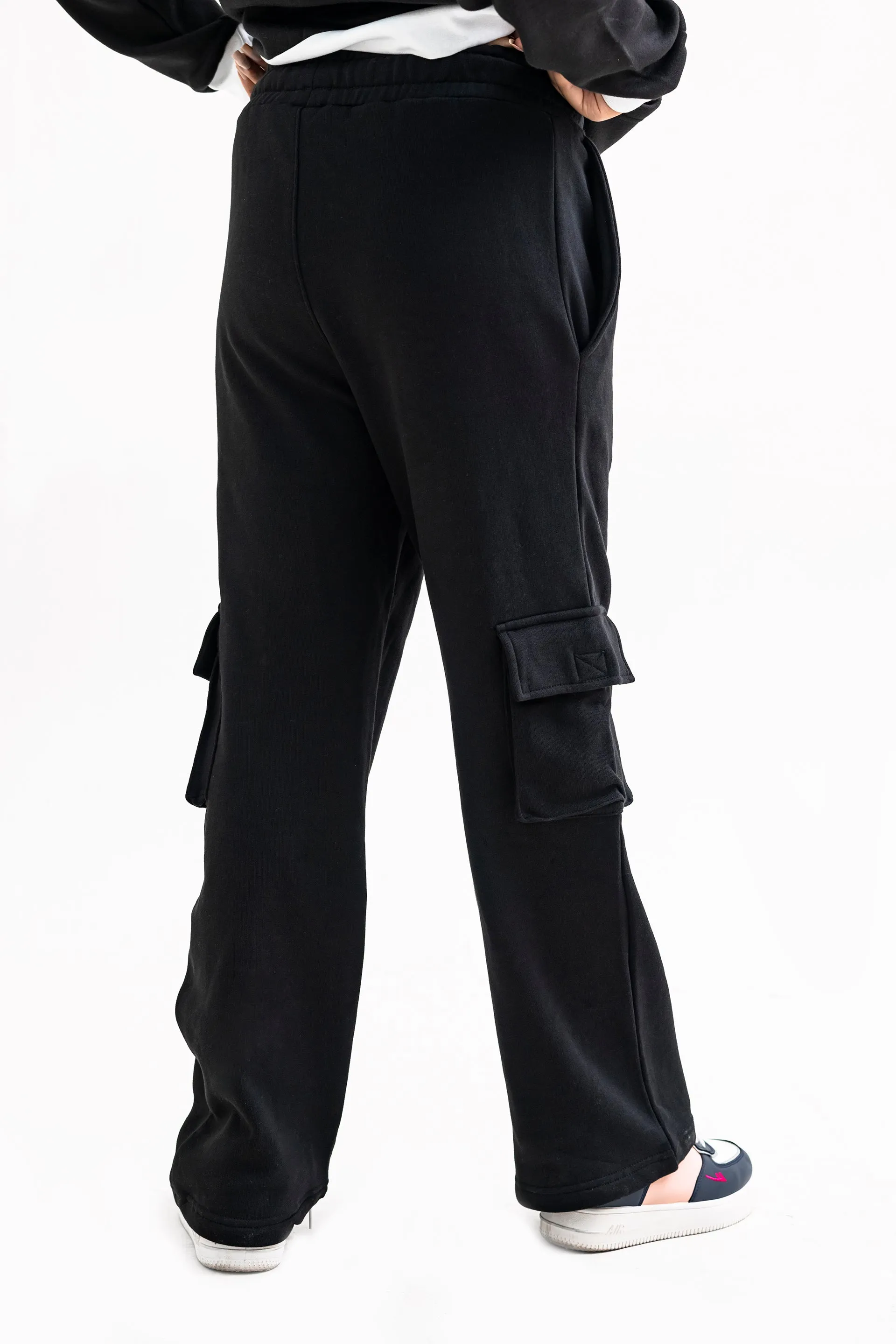 FX Cargo Pocket Trousers For Women-2586-Black
