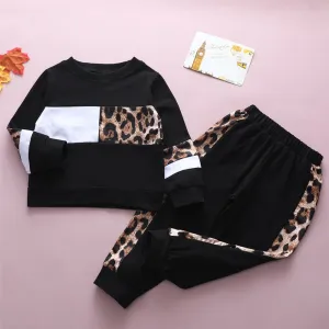 Girls Leopard Long Sleeve Top & Trousers Wholesale Girl Clothing