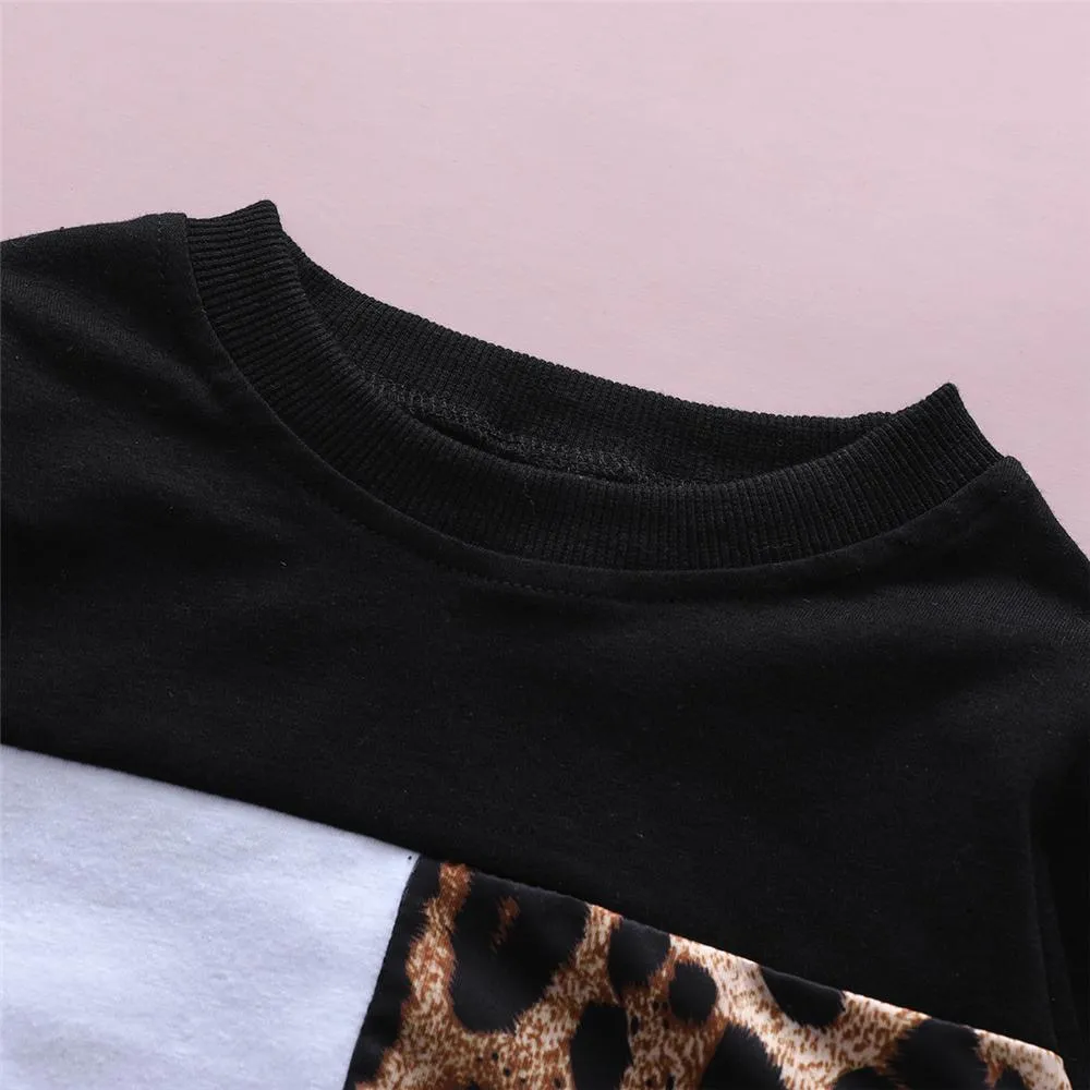 Girls Leopard Long Sleeve Top & Trousers Wholesale Girl Clothing