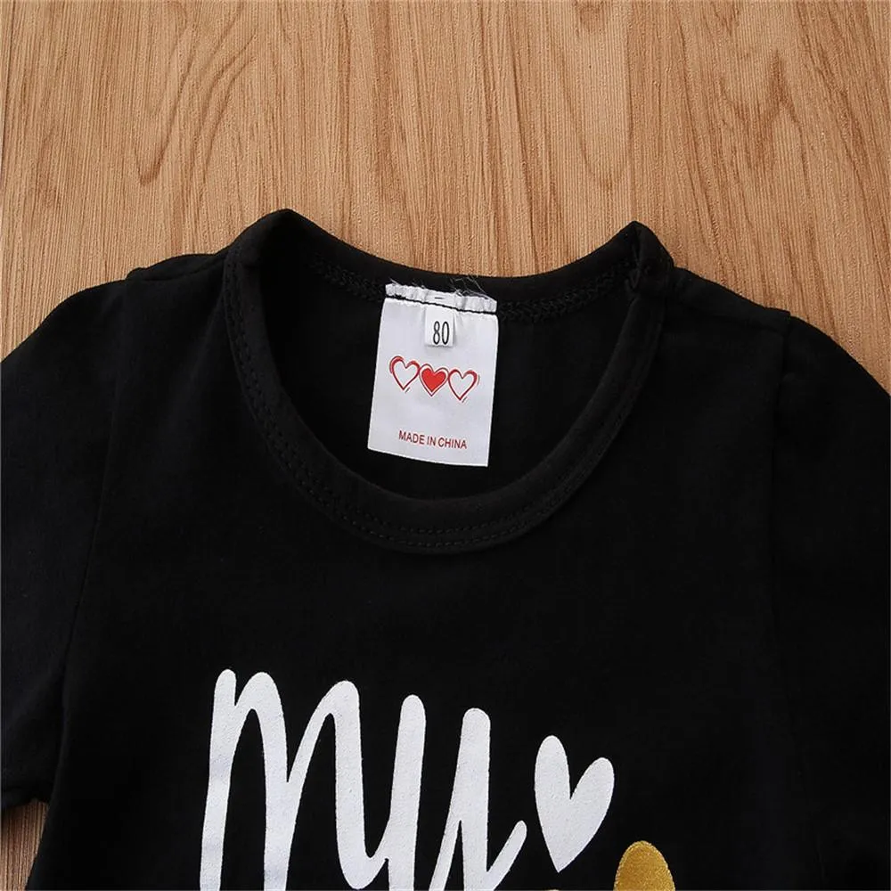 Girls Letter Long Sleeve & Sunflower Bell Trousers Baby Girl Wholesale
