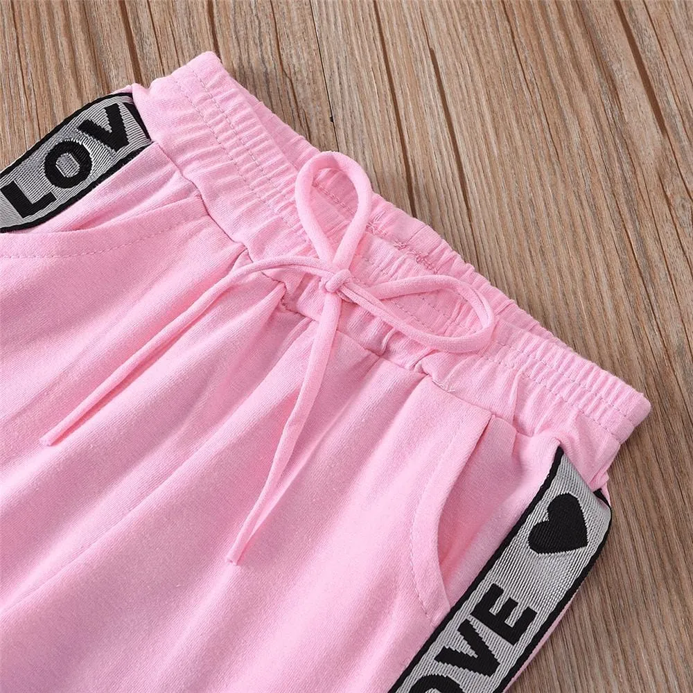 Girls Love Printed Tank Top & Trousers Wholesale Little Girl Clothing
