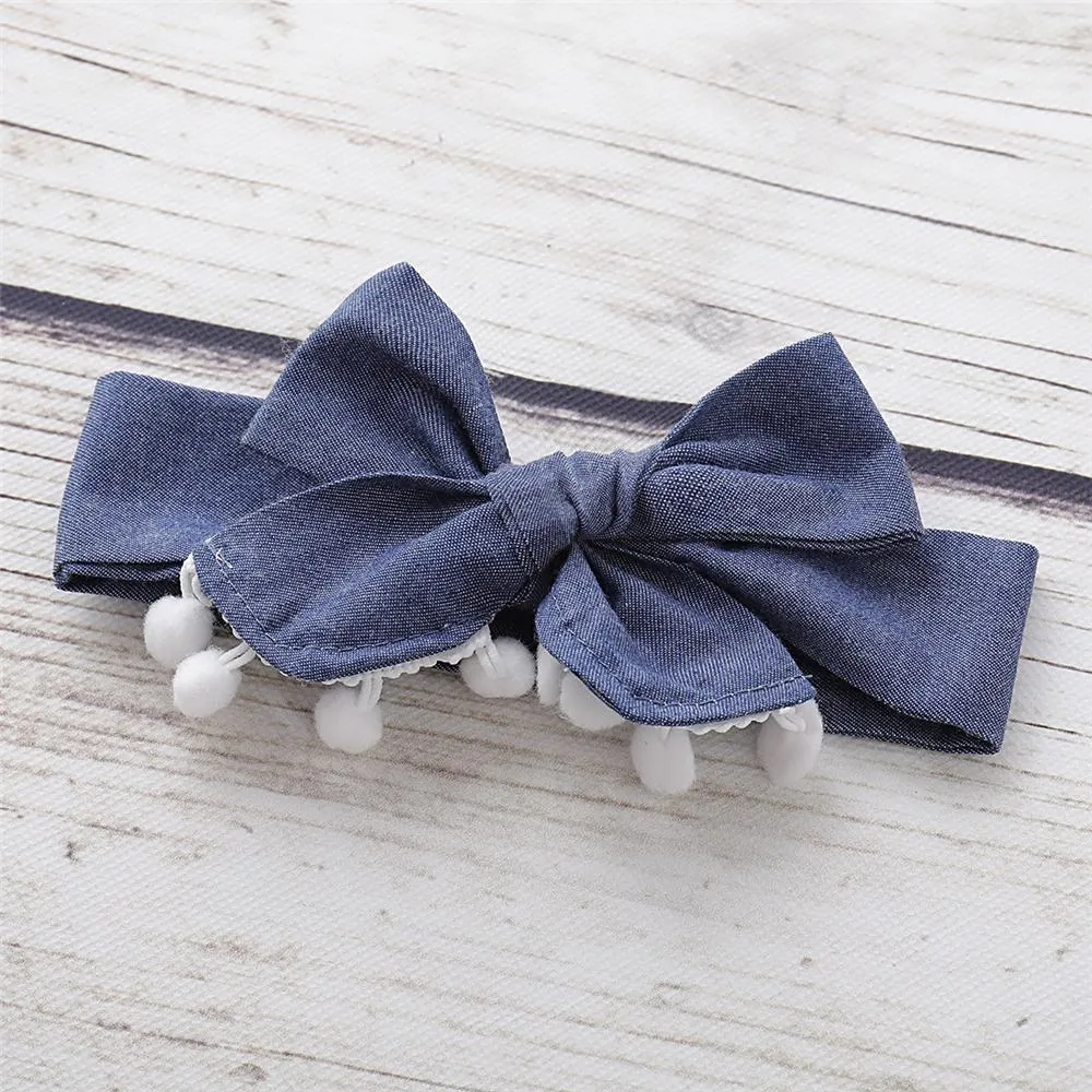 Girls Solid Color Casual Top & Trousers & Headband Girls Clothing Wholesale