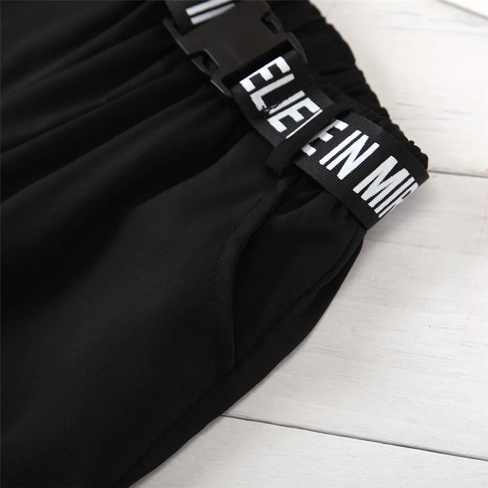 Girls Solid Letter Printed Trousers Wholesale Girl Boutique Clothing
