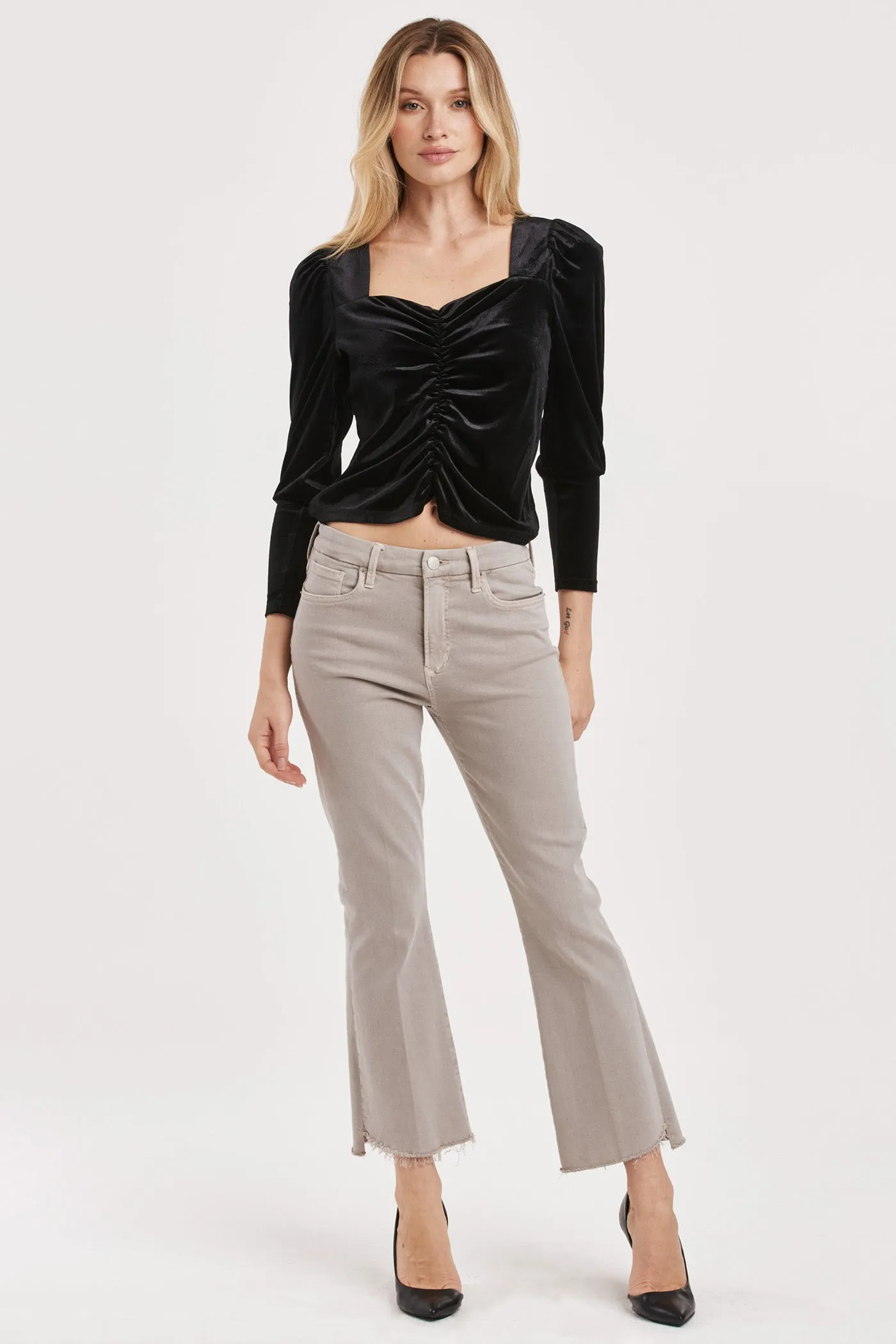 GRECIA SWEETHEART TOP BLACK VELVET