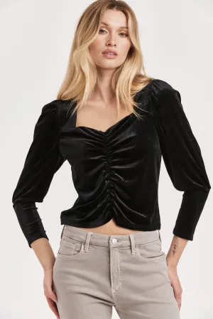 GRECIA SWEETHEART TOP BLACK VELVET