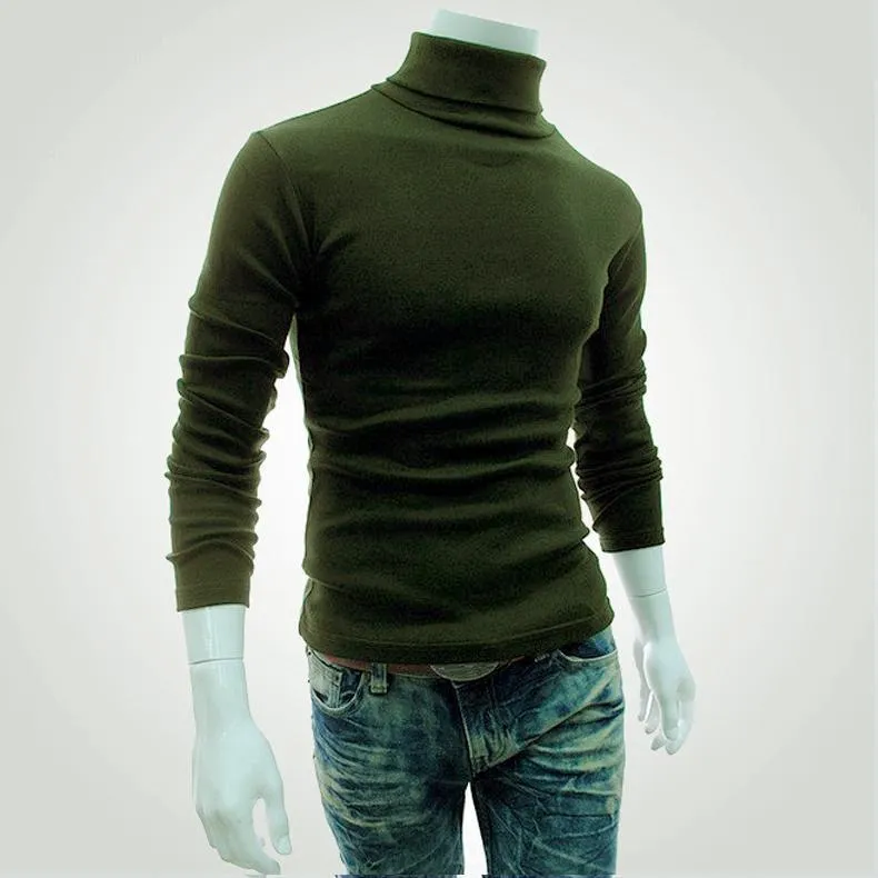 Hanrae Men's Winter Warm High Neck Pullover Jumper Sweater