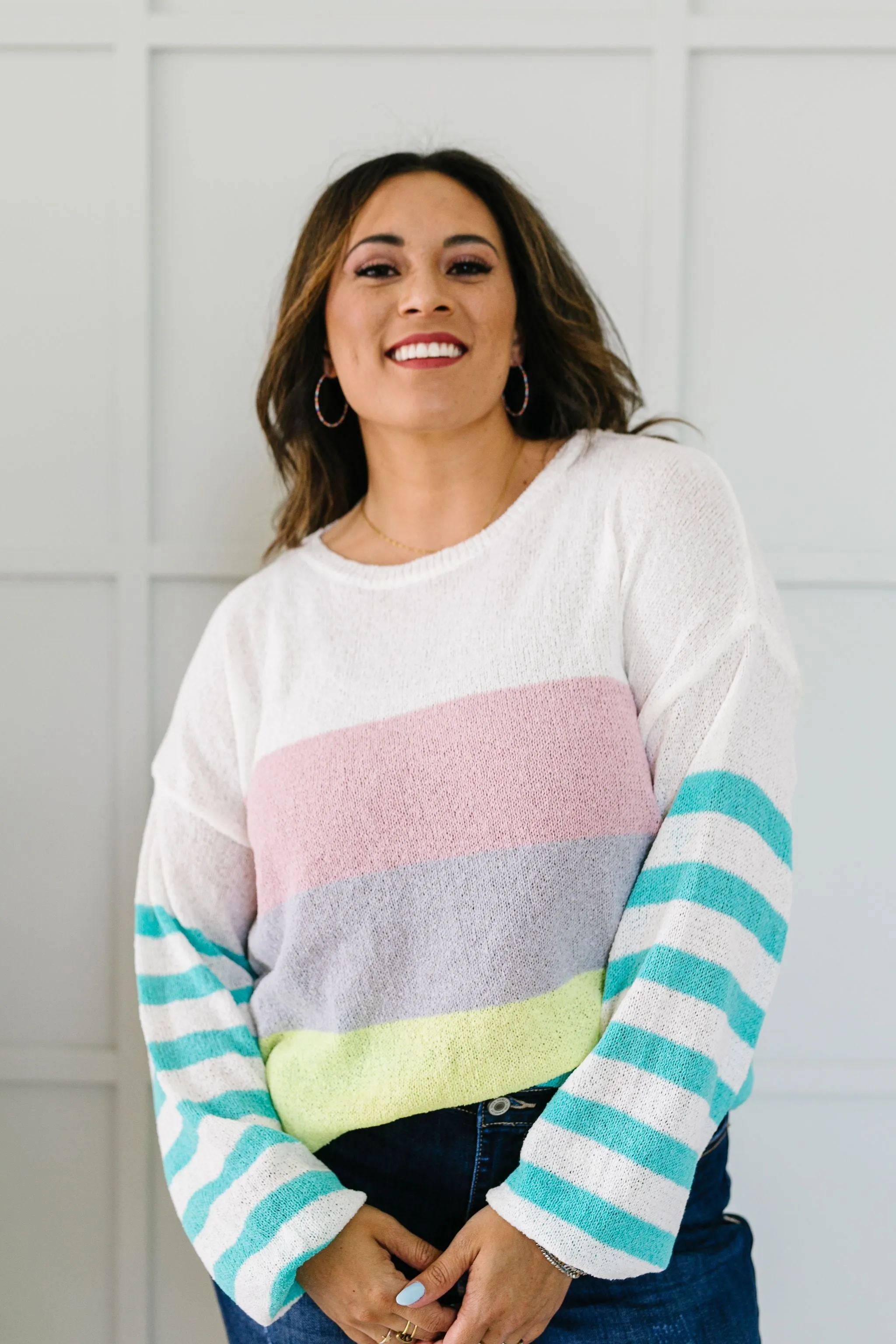 Here's To Sheer Striped Sweater