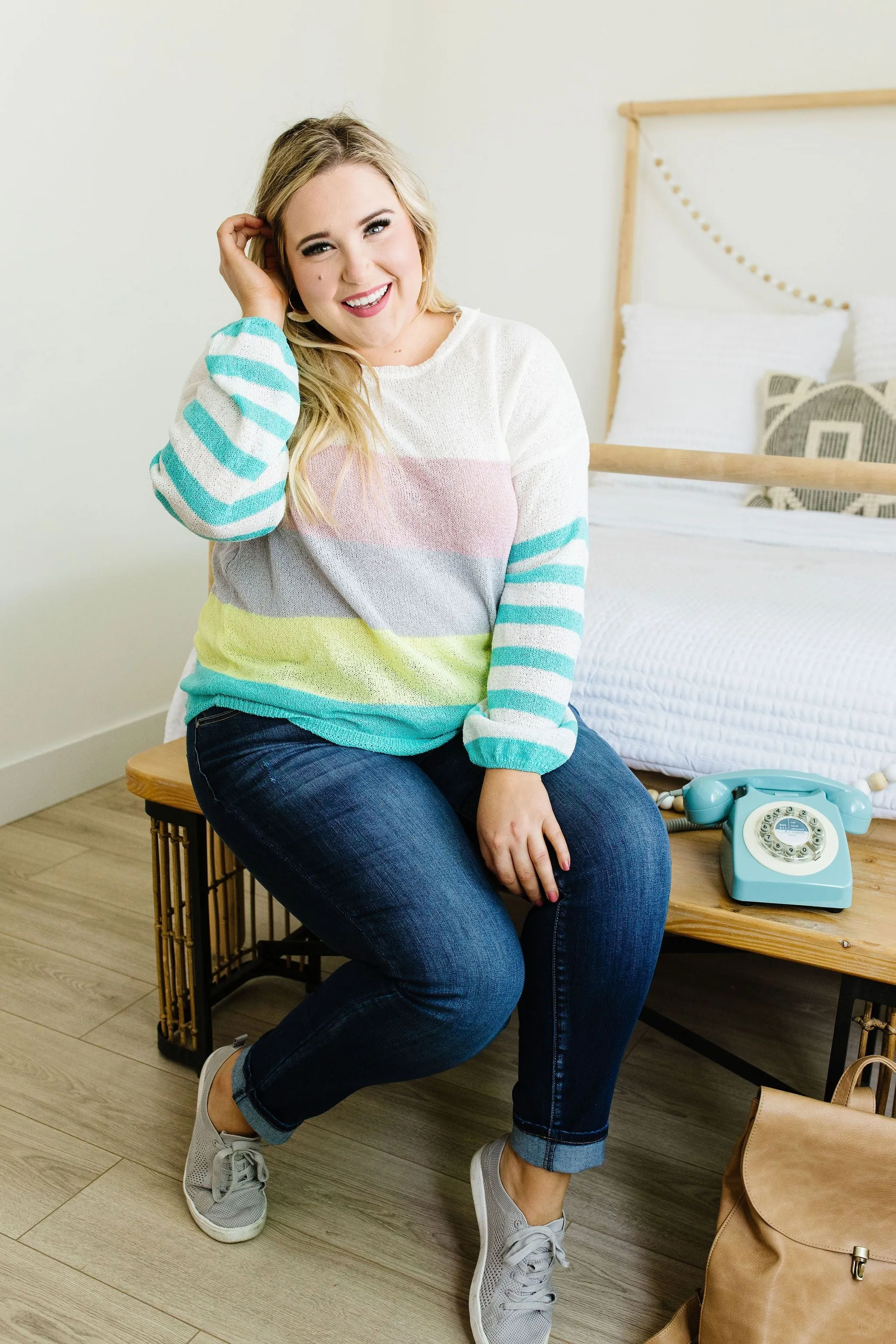 Here's To Sheer Striped Sweater