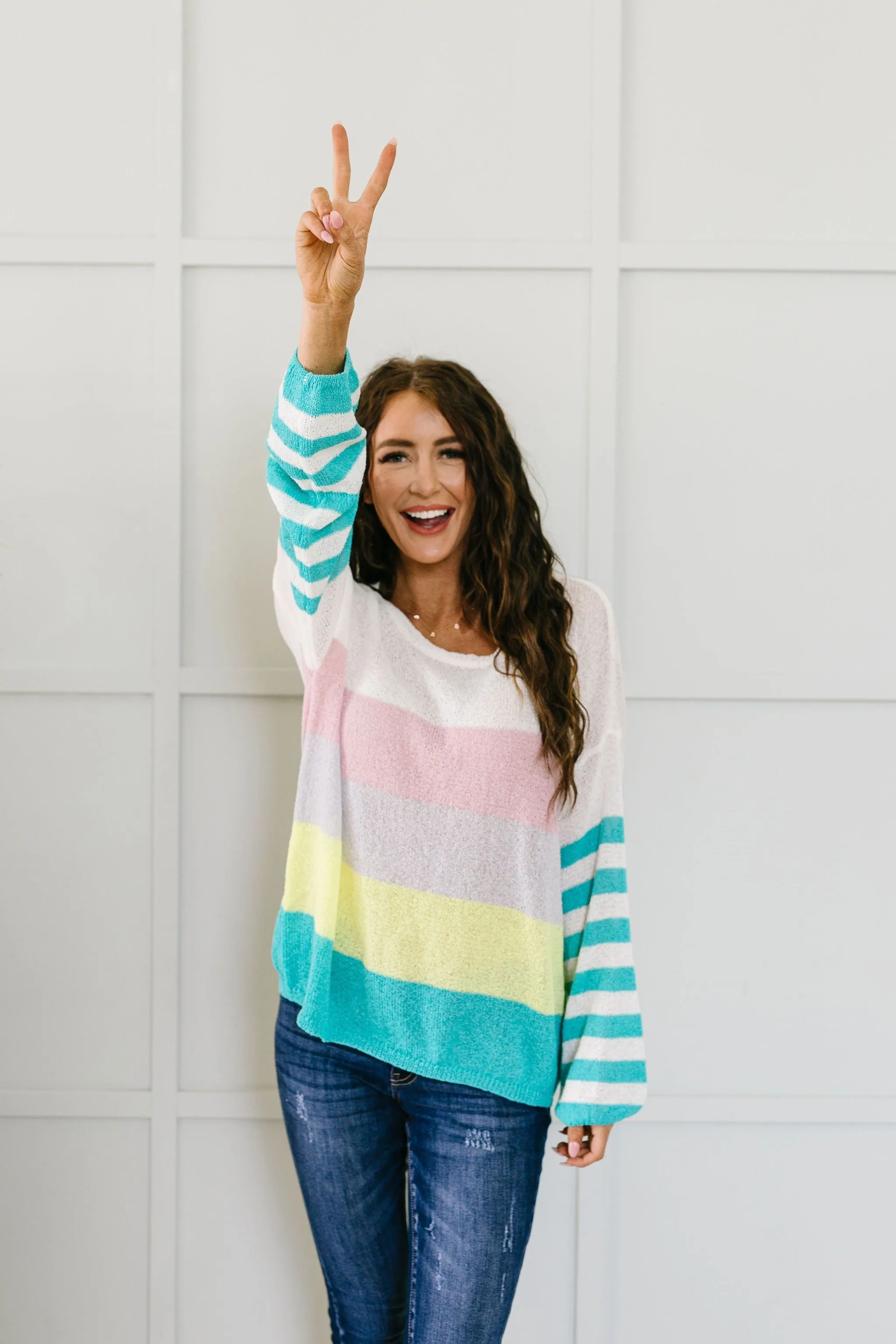 Here's To Sheer Striped Sweater