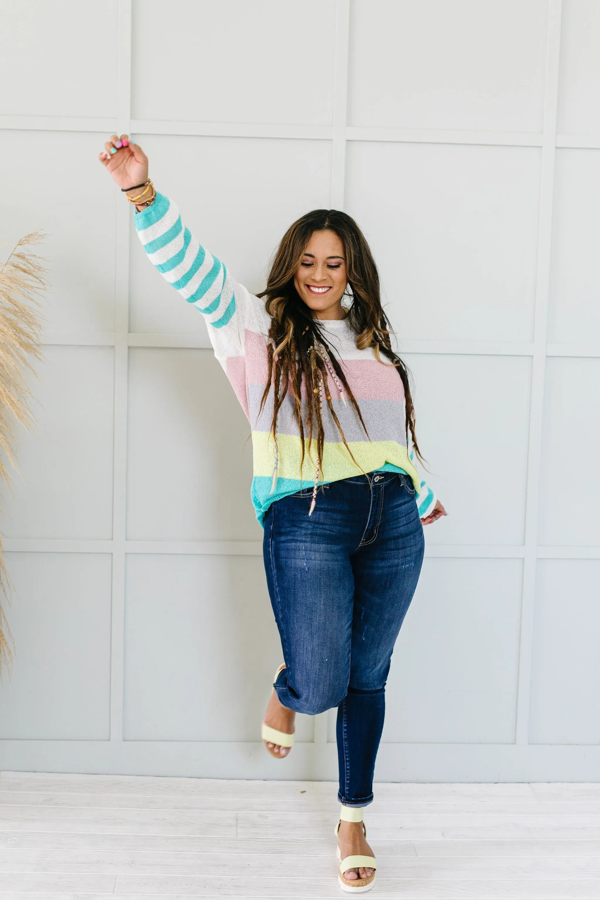 Here's To Sheer Striped Sweater